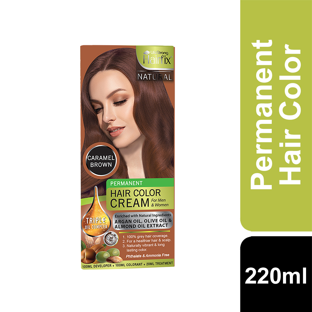 Hairfix Natural Hair Color Cream Caramel Brown 200ml | Hairfix